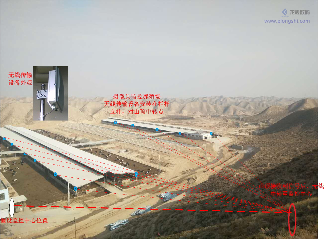 深圳安视源现代牧业基地无线监控与覆盖