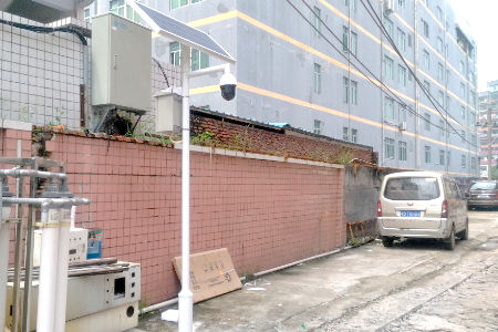可移动式太阳能监控立杆，应用于深圳市市政管网改造工程实现远程4G无线实时监控