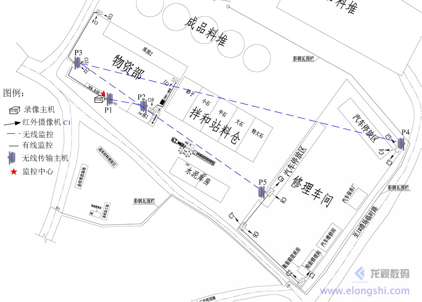 施工工地无线视频监控系统案例，现场监控点布局3