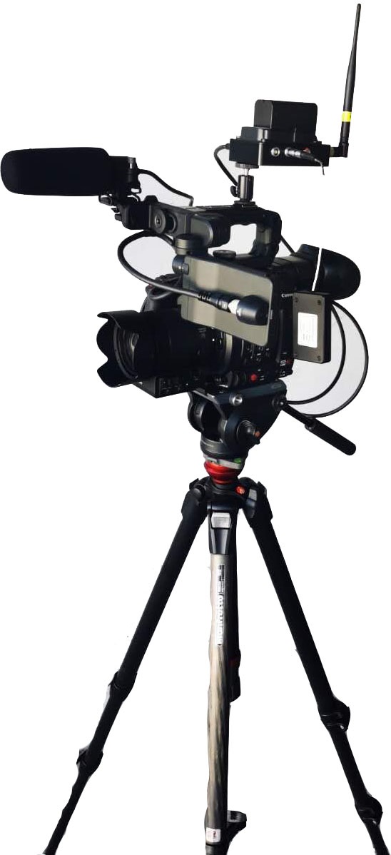MINI高清发射机安装在专业摄像机上的应用场景