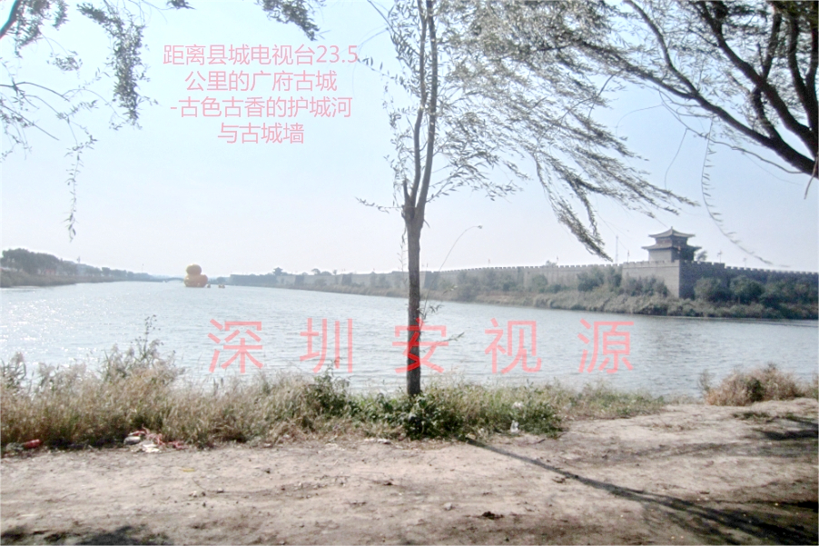 距离县城电视台23.5公里的广府古城-古色古香的护城河与古城墙
